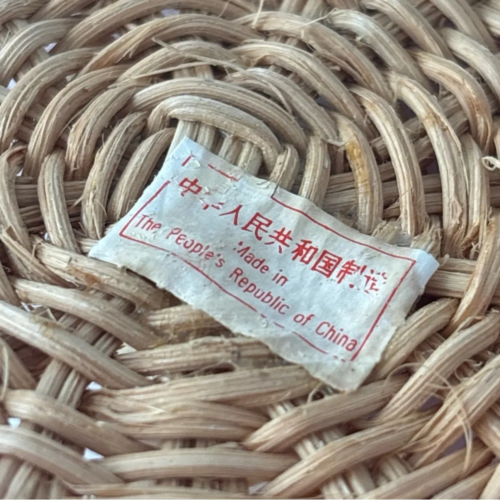 Vintage Wicker Bunny Rabbit Valentine Wall Hanging Heart‎ Decor Rattan MCM 5